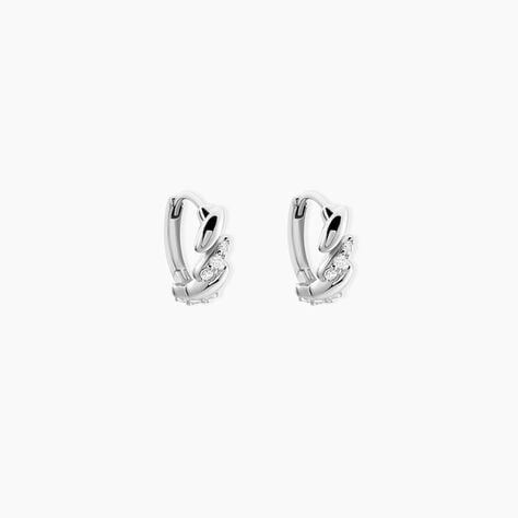 Cr&eacute;oles Fulk Argent Blanc Oxyde De Zirconium - Boucles d'oreilles cr&eacute;oles Femme | Histoire d&rsquo;Or