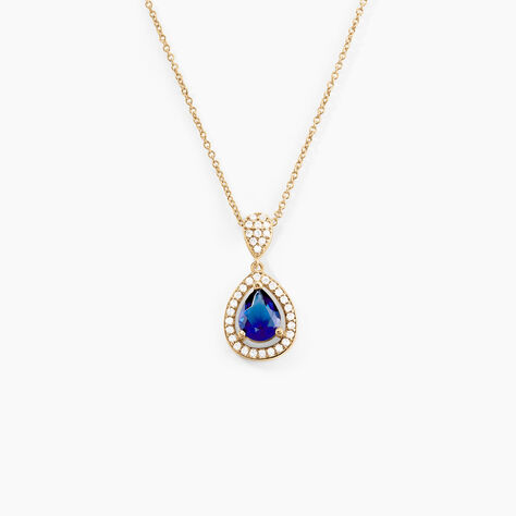 Collier Brigita Plaqué Or Pierre De Synthese Et Oxyde De Zirconium - Colliers Femme | Histoire d’Or