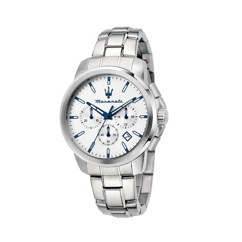 Montre Maserati Successo Blanc - F&ecirc;te des p&egrave;res Homme | Histoire d&rsquo;Or