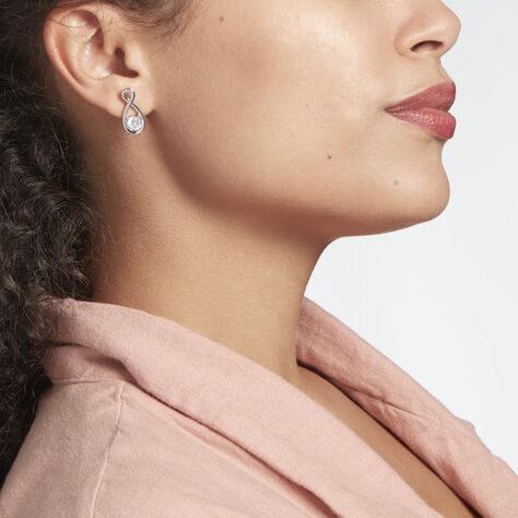 Boucles D'oreilles Pendantes Euphorbe Argent Oxydes - Boucles d'oreilles fantaisie Femme | Histoire d’Or