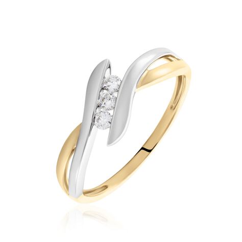 Bague Sharron Or Bicolore Diamant Blanc - Bagues avec pierre Femme | Histoire d’Or