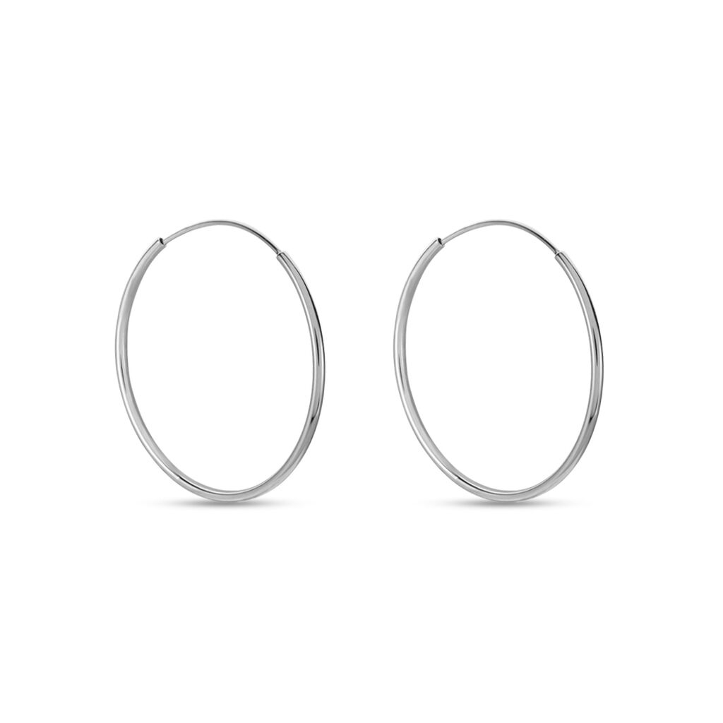 Créoles Muses Flexibles Or Blanc - Boucles d'oreilles créoles Femme | Histoire d’Or