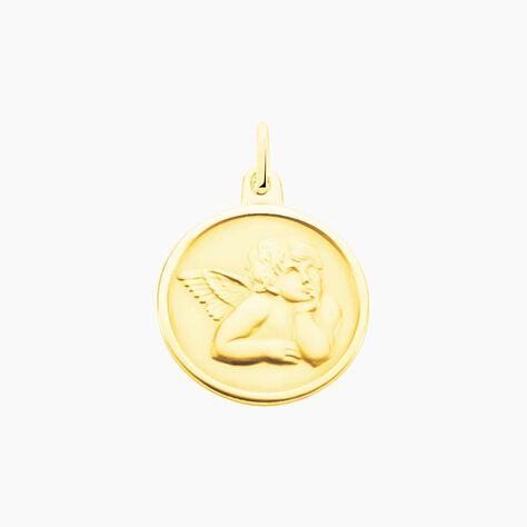 Pendentif Ange Rond Mat Or Jaune - Pendentifs Baptême Famille | Histoire d’Or
