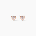 Boucles D'oreilles Puces Kadidjatou Or Rose Oxyde De Zirconium - Clous d'oreilles Famille | Histoire d&rsquo;Or