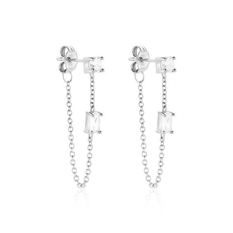 Bijoux D'oreilles Kerrie Argent Blanc Oxyde De Zirconium - Boucles d'oreilles fantaisie Femme | Histoire d&rsquo;Or