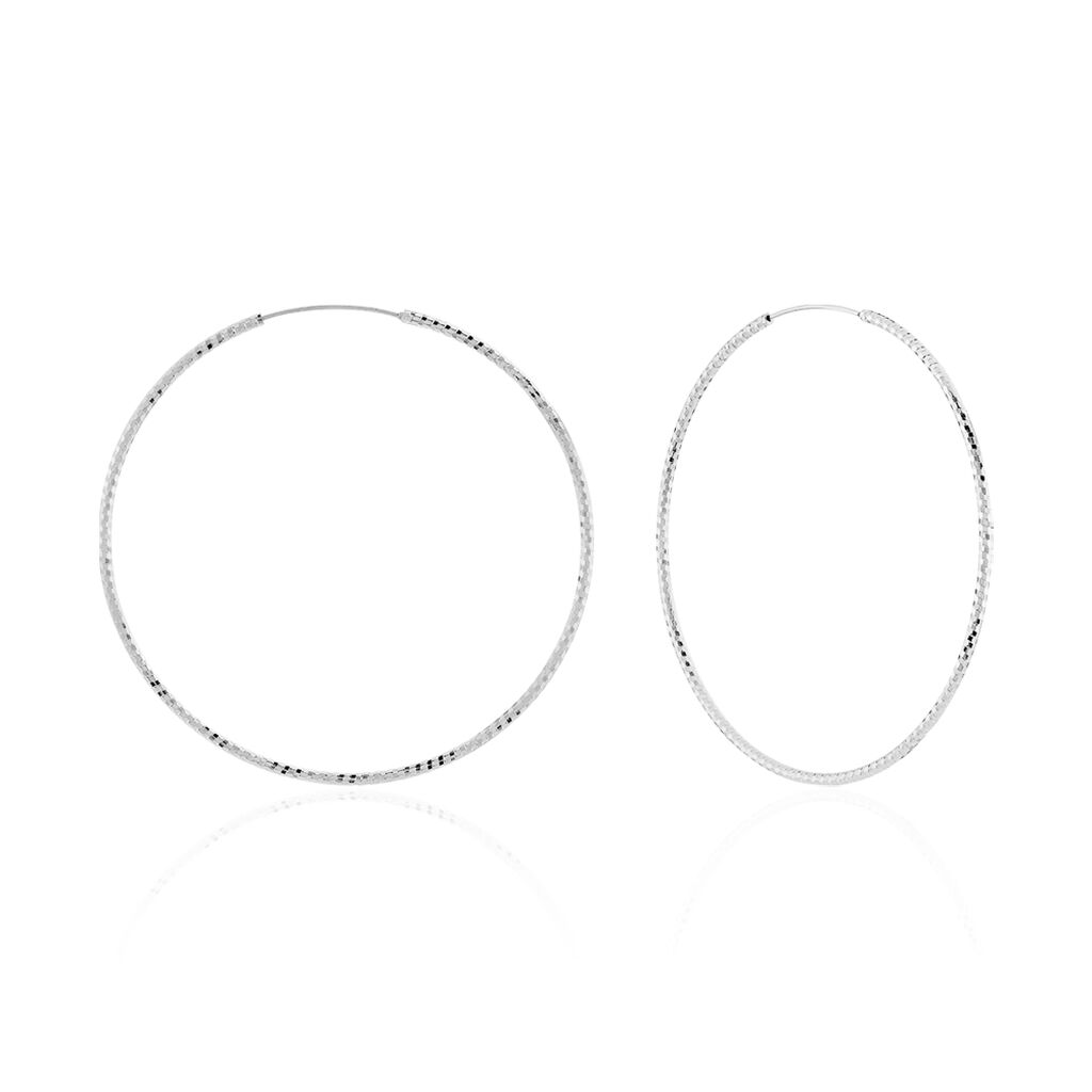 Cr&eacute;oles Argent Blanc Agathe - Boucles d'oreilles cr&eacute;oles Femme | Histoire d&rsquo;Or