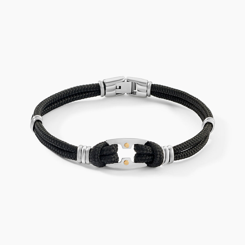 Bracelet Sayaline Acier Blanc - Bracelets cordon Homme | Histoire d’Or