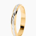 Alliance Cesarius Ruban Plat Or Bicolore - Alliances Unisex | Histoire d&rsquo;Or