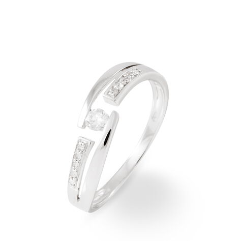 Bague Solitaire Elisa Or Blanc Diamant - Bagues solitaires Femme | Histoire d&rsquo;Or