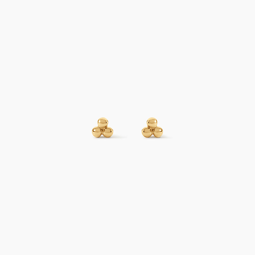 Boucles D'Oreilles Puces Glen Argent Dor&eacute; A L'Or 750/1000 - Boucles d'oreilles fantaisie Femme | Histoire d&rsquo;Or