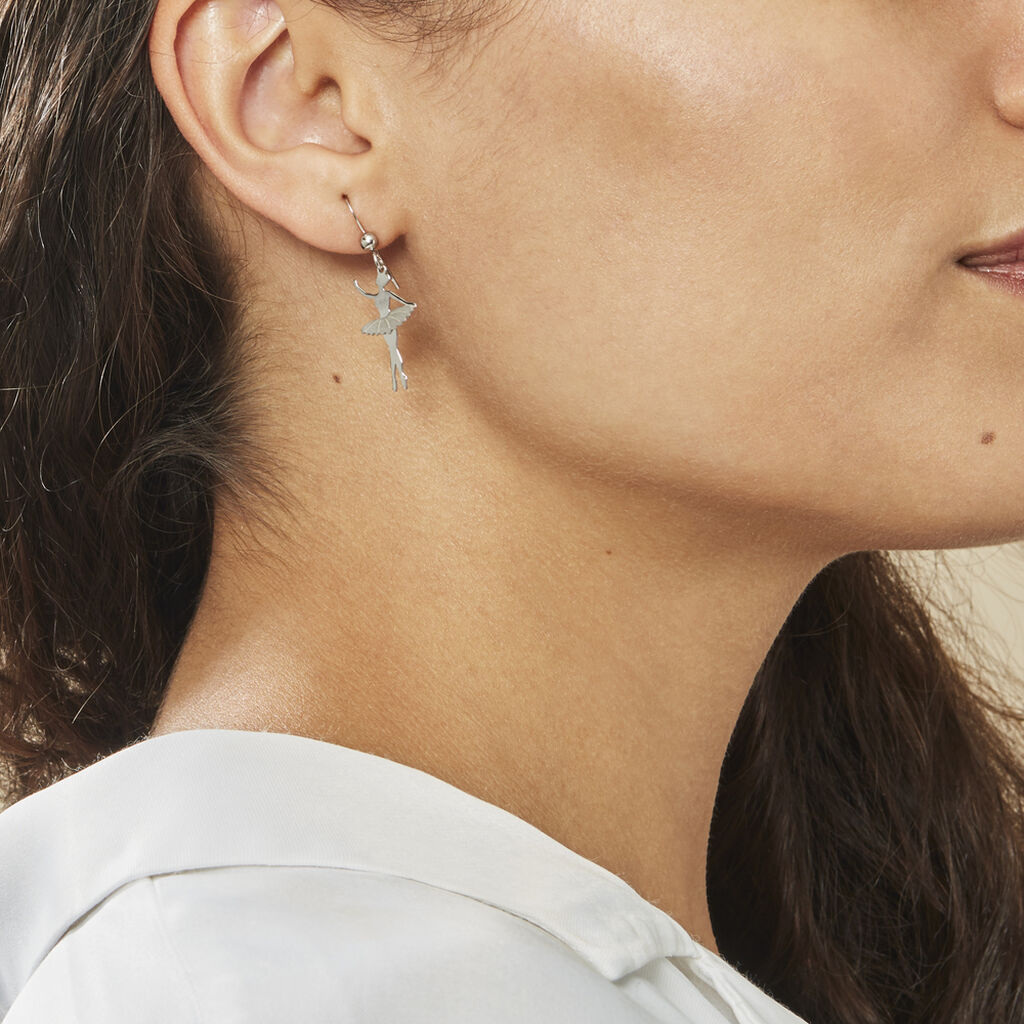 Boucles D'oreilles Pendantes Ritej Argent Blanc - Boucles d'oreilles fantaisie Femme | Histoire d’Or