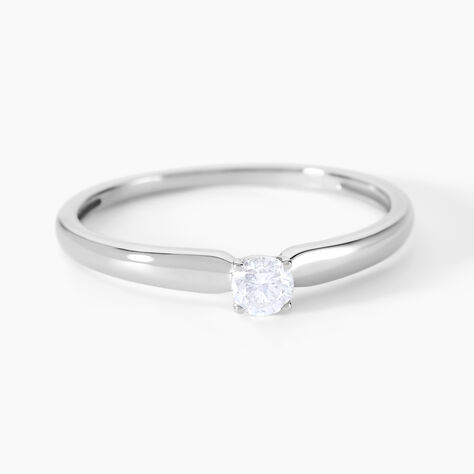 Bague Solitaire Flora Or Blanc Diamant - Bagues solitaires Femme | Histoire d’Or