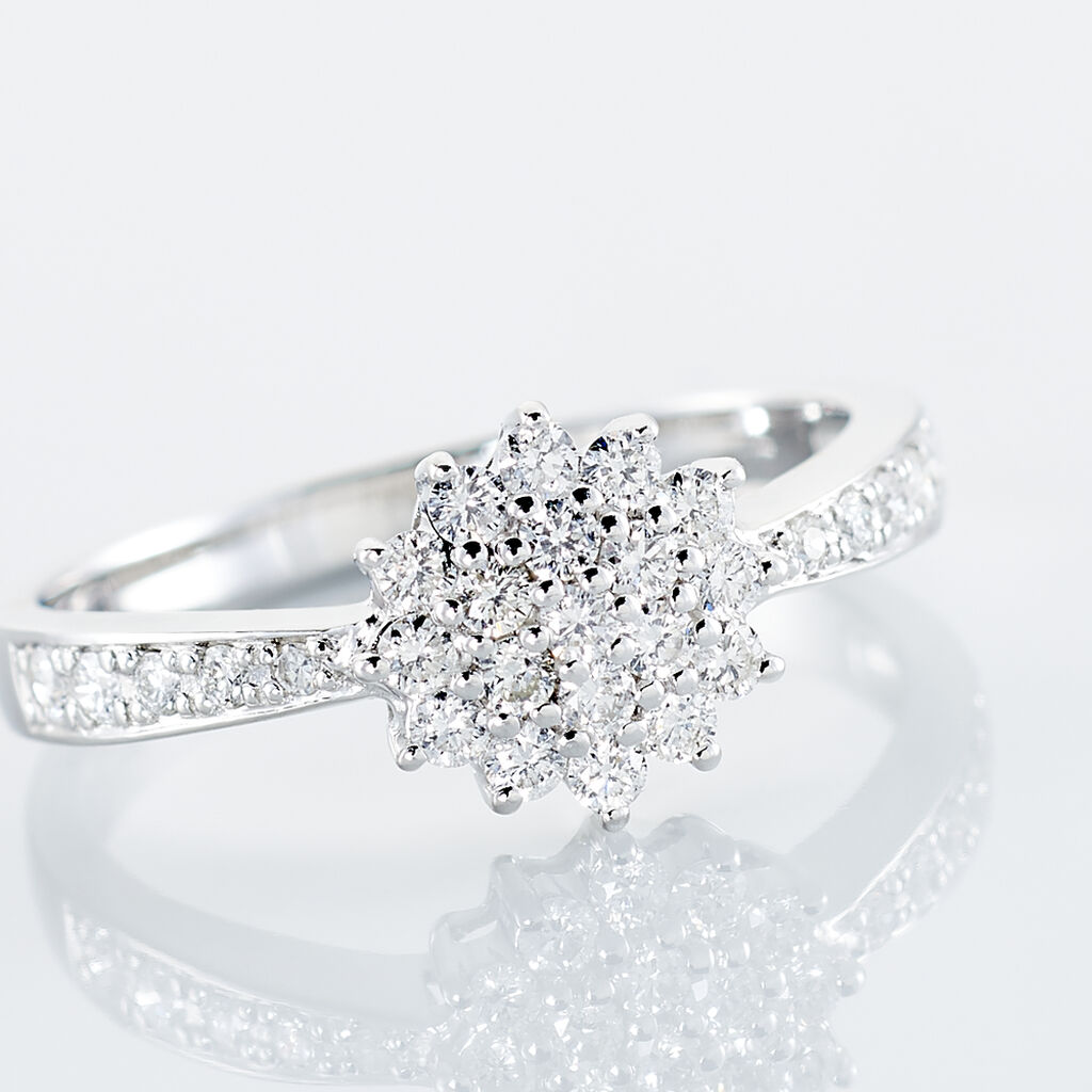 Bague Chou Or Blanc Diamant - Bagues avec pierre Femme | Histoire d&rsquo;Or