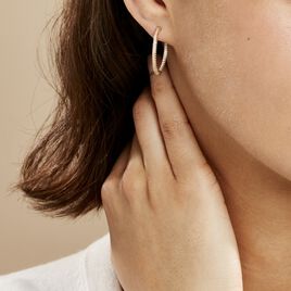 Créoles Karolina Rondes Plaque Or Jaune Oxyde De Zirconium - Boucles d'oreilles créoles Femme | Histoire d’Or