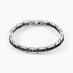 Bracelet M&eacute;tal Acier Blanc Onyx - Bracelets Homme | Histoire d&rsquo;Or