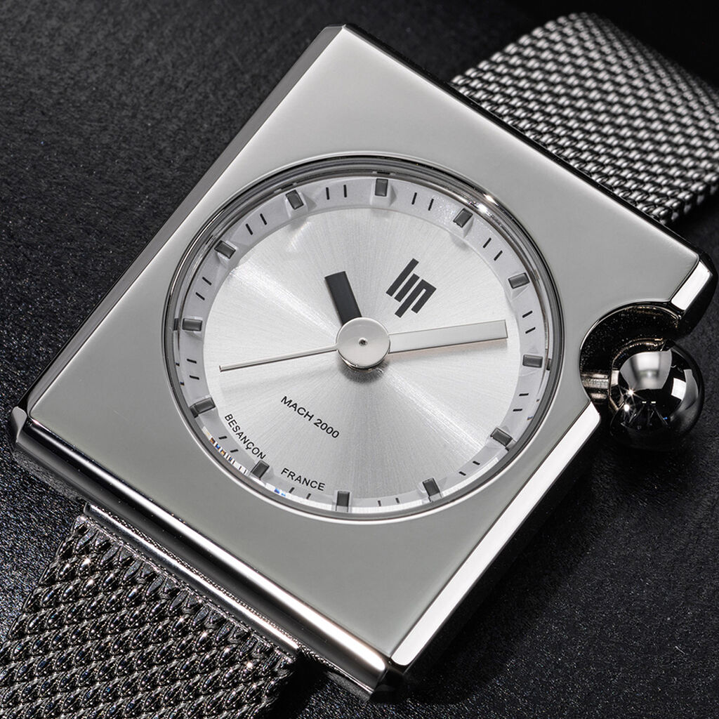 Montre Lip Mach 2000 Mini Square Argent&eacute; - Id&eacute;es cadeaux Femme | Histoire d&rsquo;Or