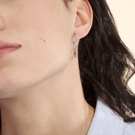Créoles Valencina Or Blanc - Boucles d'oreilles créoles Femme | Histoire d’Or
