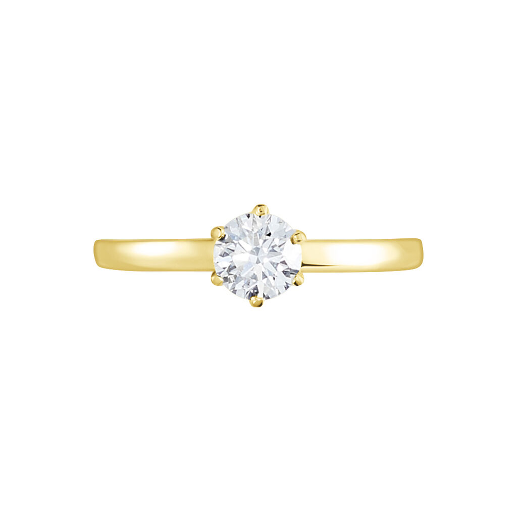 Bague Solitaire Or Jaune Diamant Synthetique - Bagues solitaires Femme | Histoire d’Or