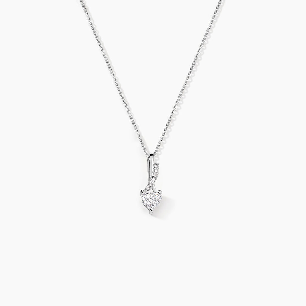 Collier Or Blanc Alethea Diamants Synth&eacute;tiques - Colliers Femme | Histoire d&rsquo;Or