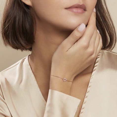 Bracelet Phanie Argent Rose Oxyde De Zirconium - Bracelets Coeur Femme | Histoire d’Or
