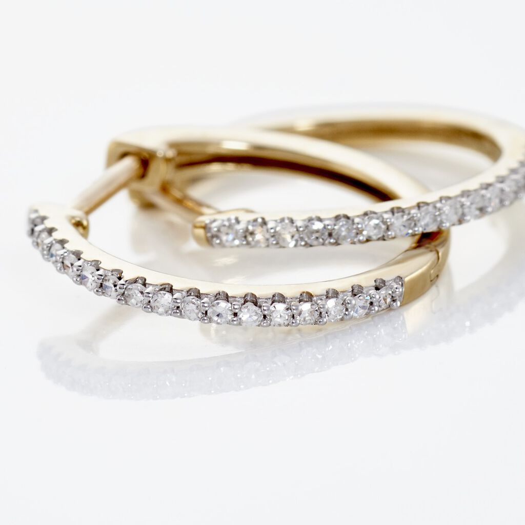 Creoles Or Jaune Aryanna Diamants - Boucles d'oreilles créoles Femme | Histoire d’Or