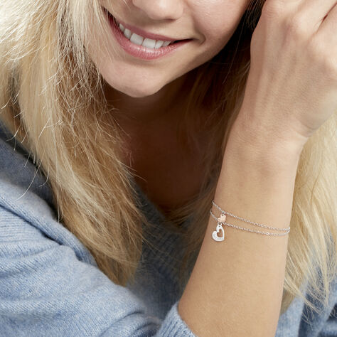 Bracelet Menia Argent Bicolore - Bracelets Coeur Femme | Histoire d’Or