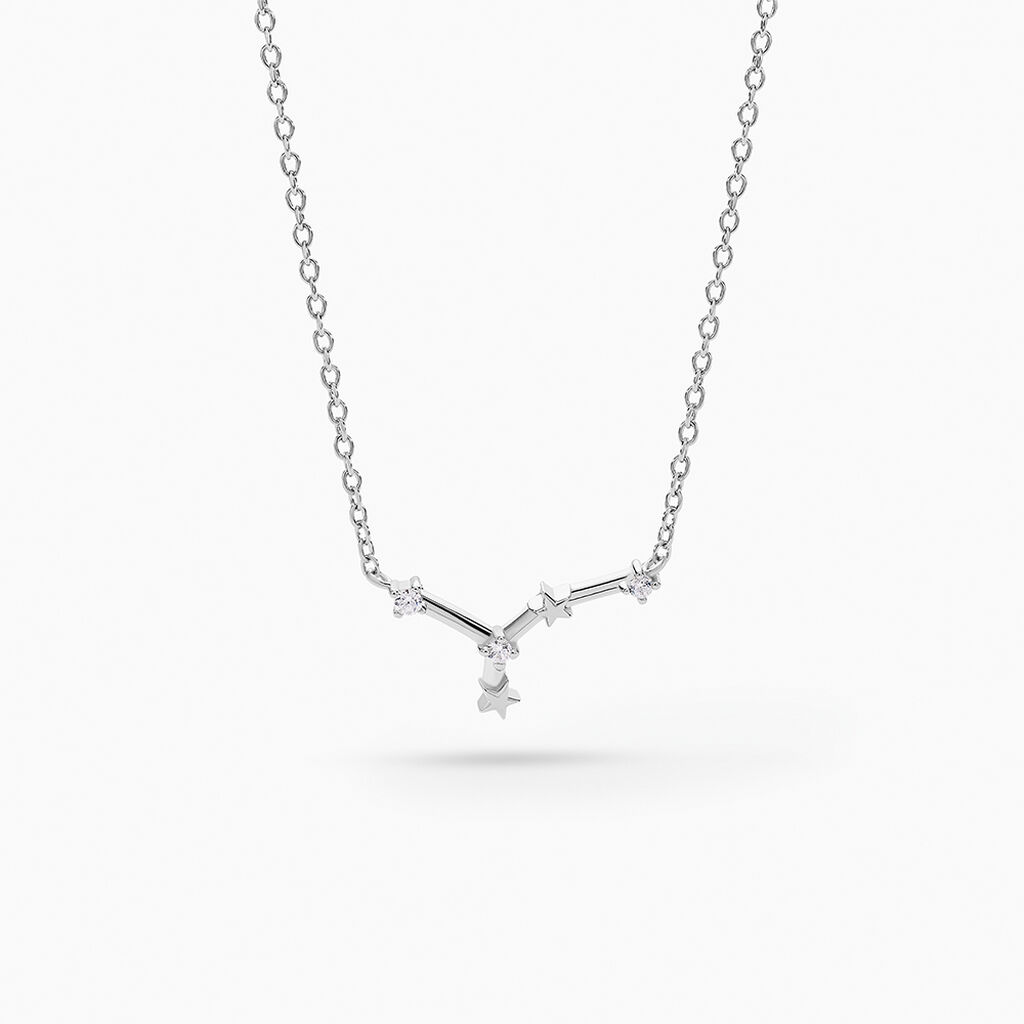 Collier Vega Argent Blanc Oxyde De Zirconium - Colliers Zodiaque Femme | Histoire d’Or