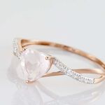 Bague Clothilde Or Rose Quartz Et Oxyde - Bagues solitaires Femme | Histoire d&rsquo;Or
