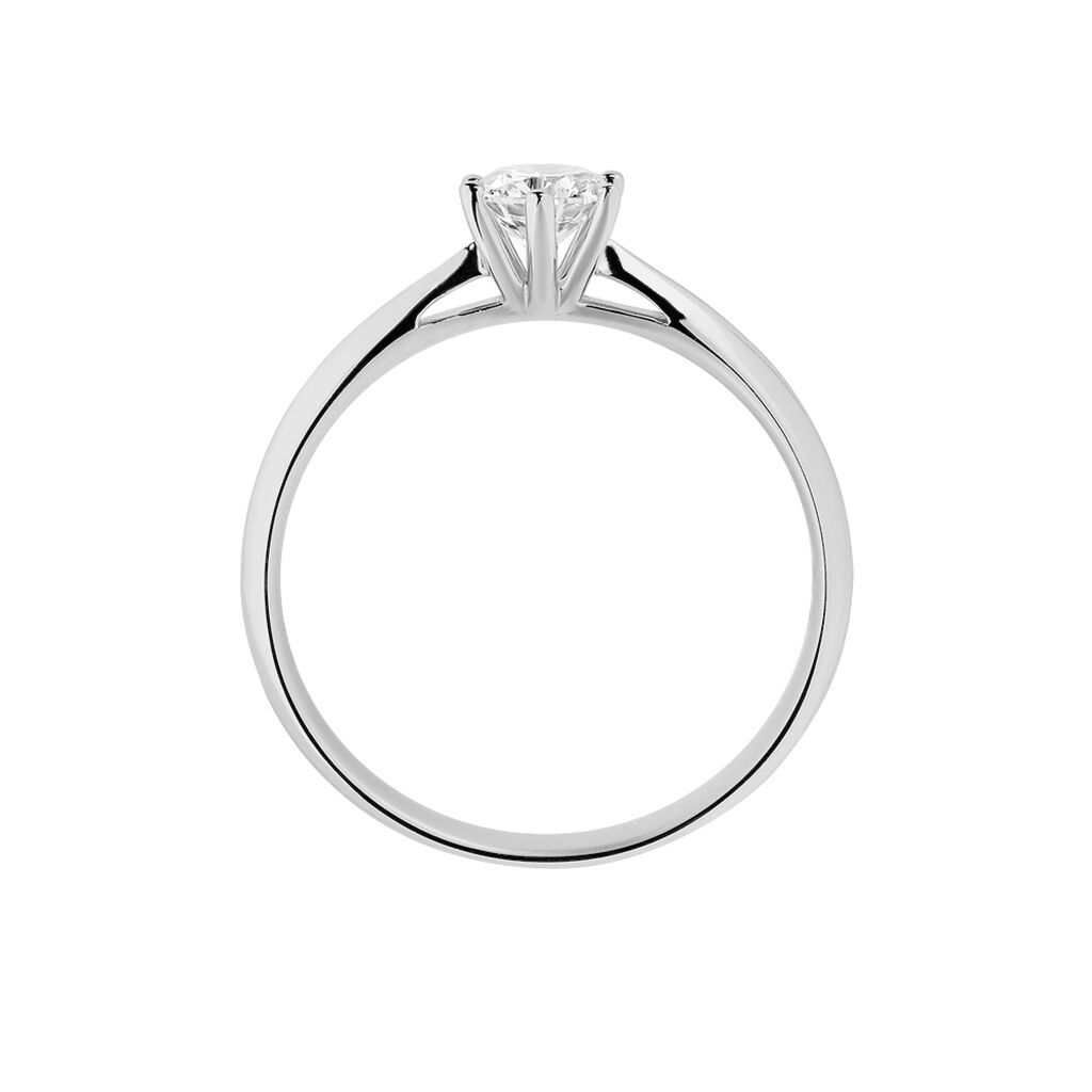 Bague Solitaire Veronika Or Blanc Diamant - Bagues solitaires Femme | Histoire d&rsquo;Or