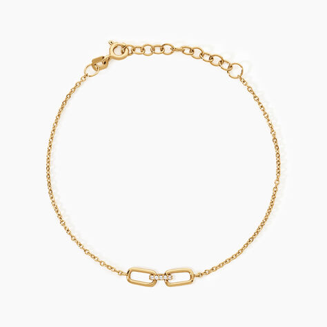 Bracelet Cladie Argent Dor&eacute; A L'Or 750/1000 Oxyde De Zirconium - Bracelets Femme | Histoire d&rsquo;Or