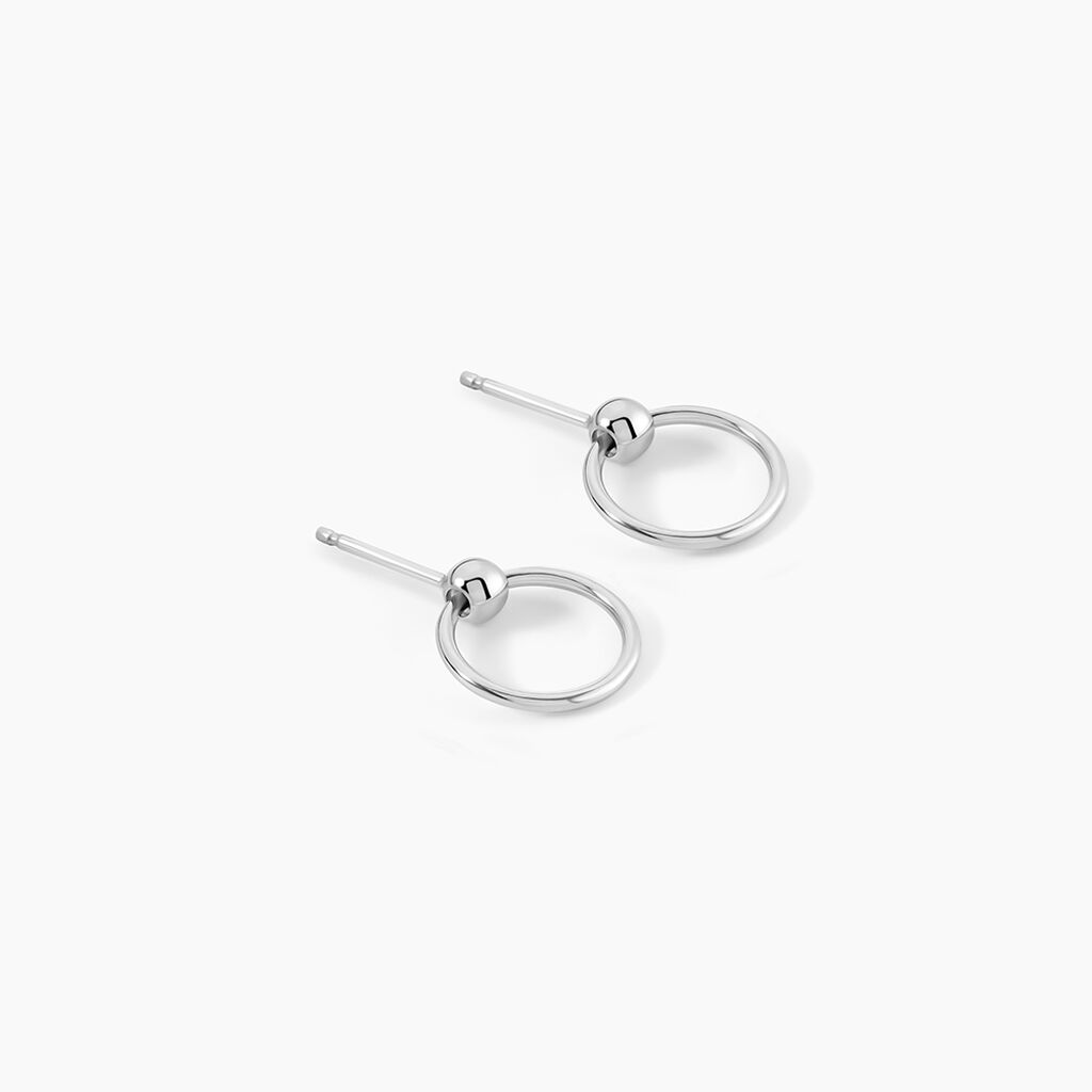 Boucles D'oreilles Pendantes Tatyanna Argent Blanc - Boucles d'oreilles créoles Femme | Histoire d’Or