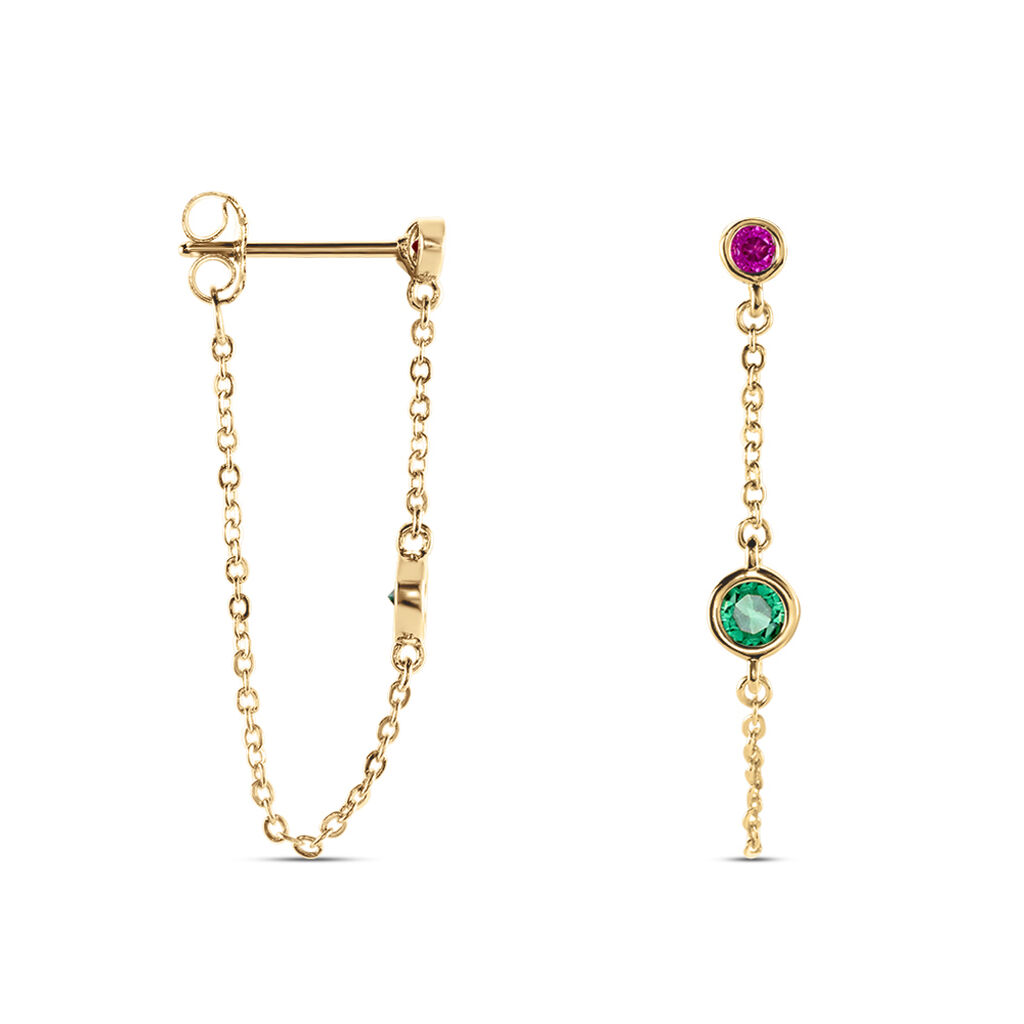 Boucles D'oreilles Pendantes Plaqué Or Eveleen Spinelle - Boucles d'oreilles fantaisie Femme | Histoire d’Or