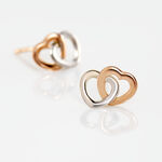 Boucles D'oreilles Puces Donna Coeurs Ajoures Or Rose - Clous d'oreilles Femme | Histoire d&rsquo;Or