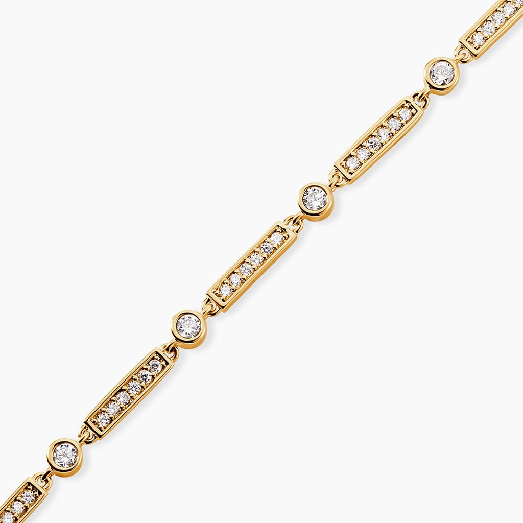 Bracelet Plaqu&eacute; Or Epilobe Oxydes De Zirconium - Bracelets Femme | Histoire d&rsquo;Or