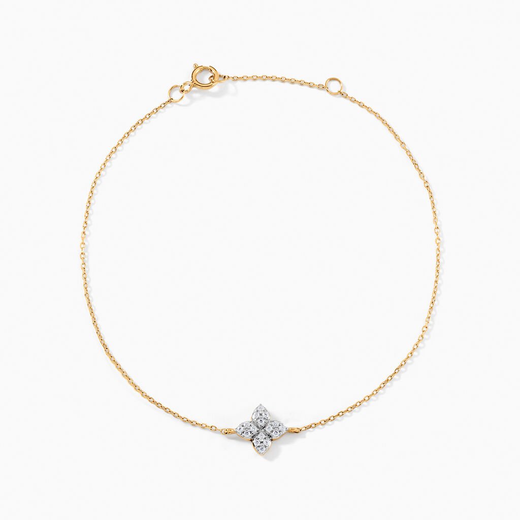 Bracelet Eclosion Precieuse Or Jaune Oxyde De Zirconium - Bracelets Femme | Histoire d’Or