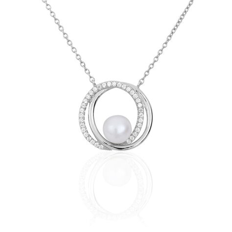 Collier Laury Argent Blanc Perle De Culture Et Oxyde De Zirconium - Colliers fantaisie Femme | Histoire d’Or