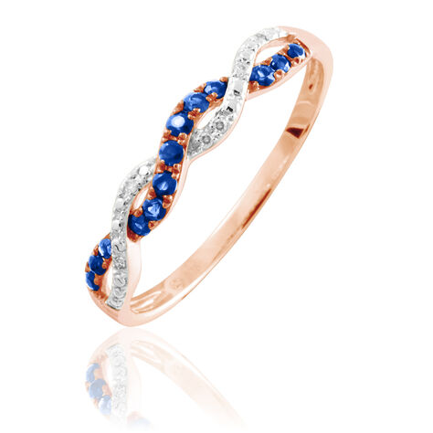 Bague Sofia Or Rose Saphir Et Diamant - Bagues avec pierre Femme | Histoire d’Or