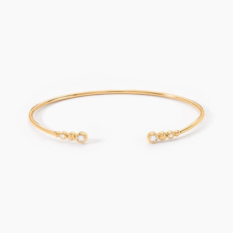 Bracelet Jonc Aura Plaque Or Jaune Oxyde De Zirconium - Bracelets joncs Femme | Histoire d&rsquo;Or