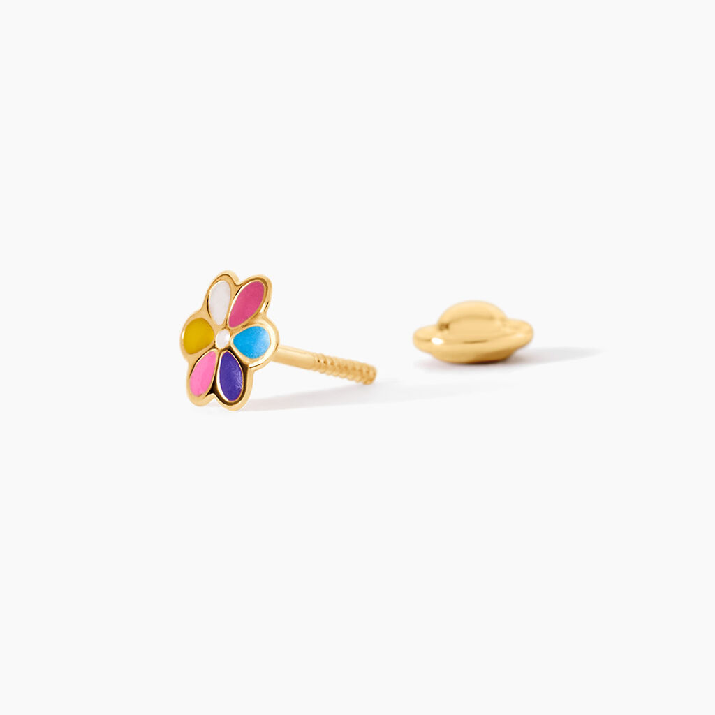 Boucles D'Oreilles Puces Theia Or Jaune - Clous d'oreilles Enfant | Histoire d&rsquo;Or