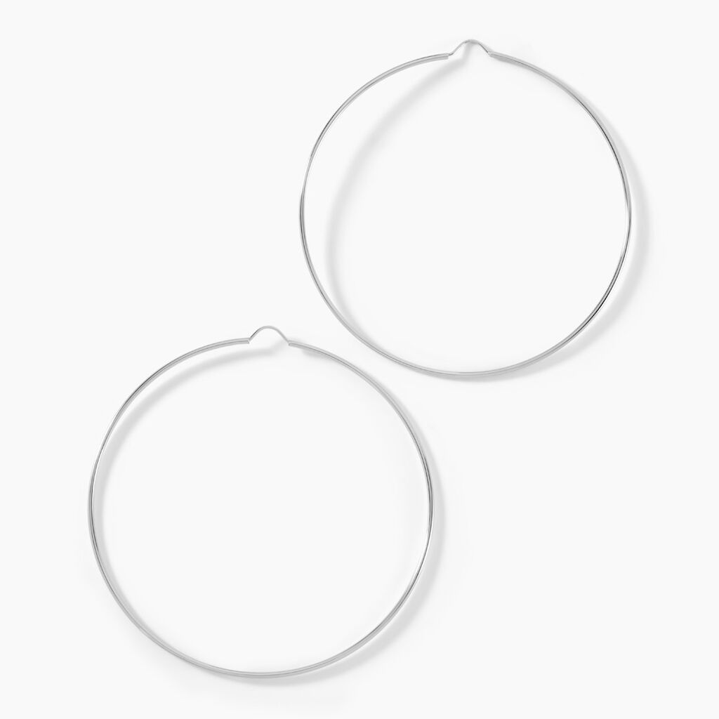 Créoles Dominae Or Blanc - Boucles d'oreilles créoles Femme | Histoire d’Or