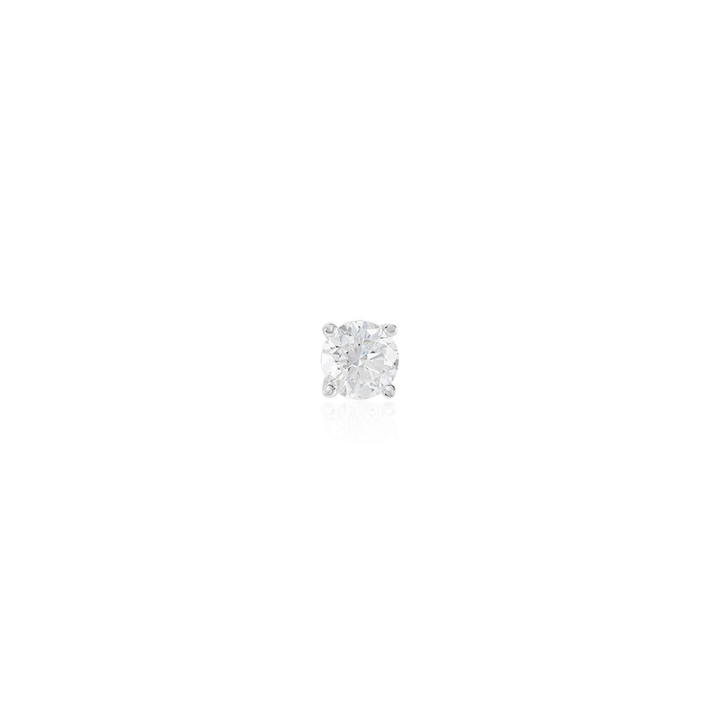 Boucle D'oreille Puce Unitaire Victoria Or Blanc Diamant - Clous d'oreilles Famille | Histoire d’Or