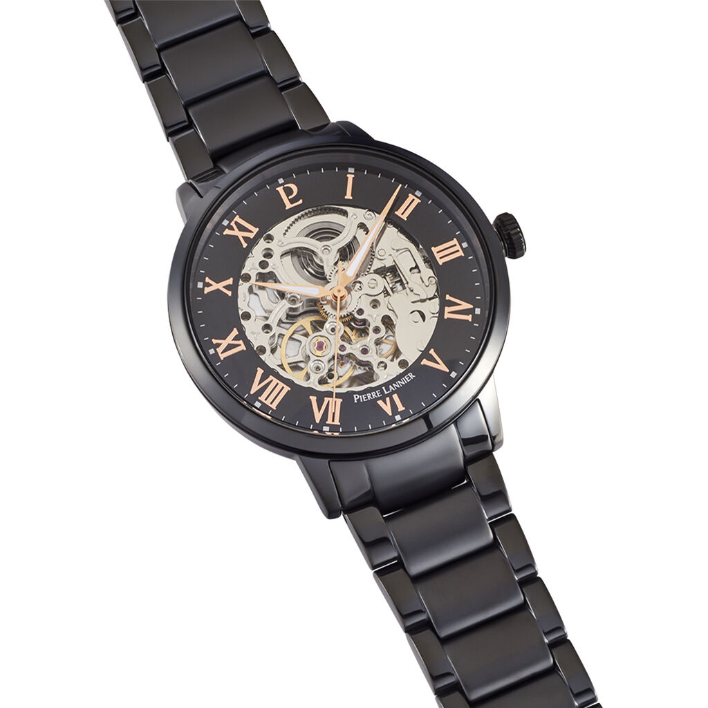 Montre Lannier Collection Automatic Acier Noir - Montres Homme | Histoire d’Or