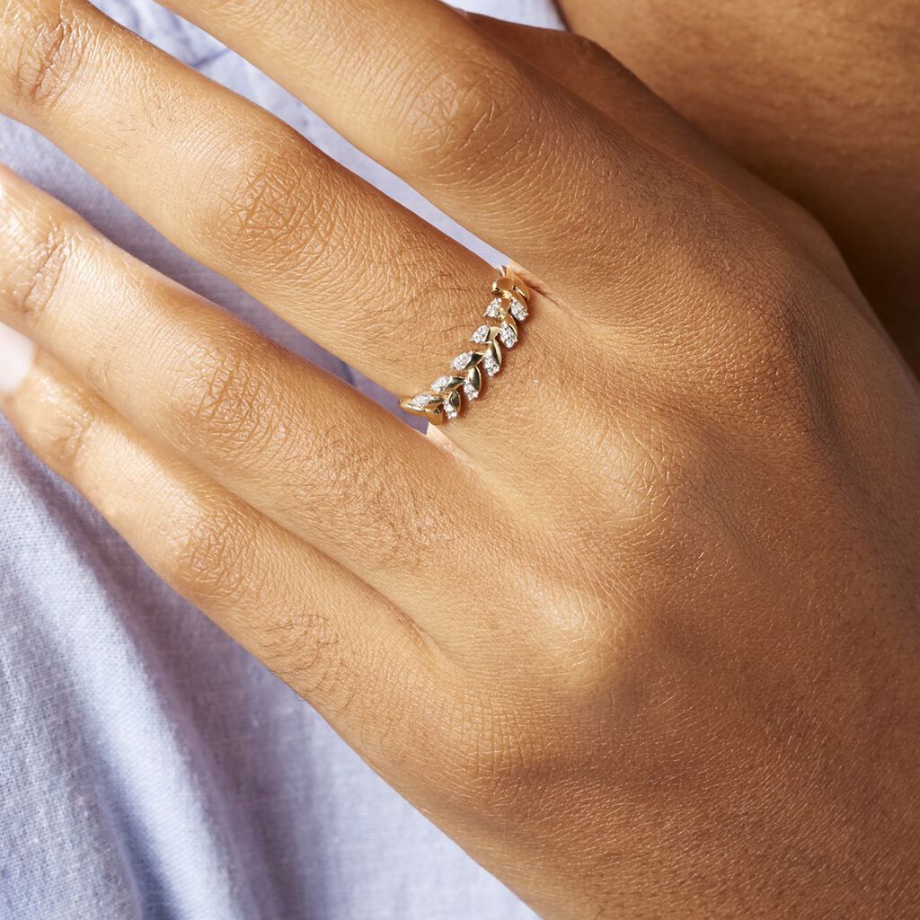 Bague Berinice Or Jaune Diamant - Bagues avec pierre Femme | Histoire d’Or