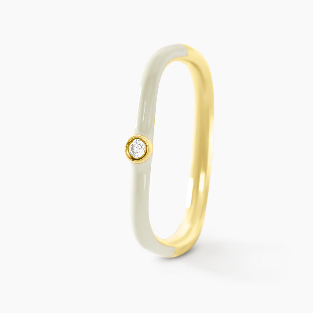 Bague Infini Pop Argent Jaune Oxyde De Zirconium - Bagues solitaires Femme | Histoire d&rsquo;Or