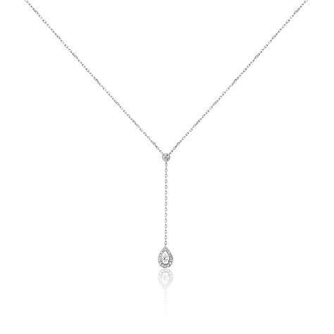Collier Searlas Or Blanc Oxyde De Zirconium - Colliers Femme | Histoire d’Or