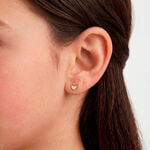 Boucles D'oreilles Puces Terentille Coeur Or Jaune Oxyde De Zirconium - Clous d'oreilles Enfant | Histoire d&rsquo;Or
