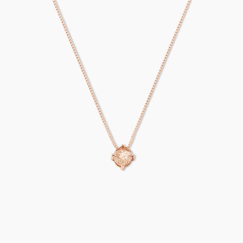 Collier Solitaire Argent Rose Rio Santa Teresa Oxyde De Zirconium - Colliers fantaisie Femme | Histoire d&rsquo;Or