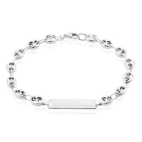Bracelet Identite Argent Blanc Carrus - Gourmettes Homme | Histoire d&rsquo;Or