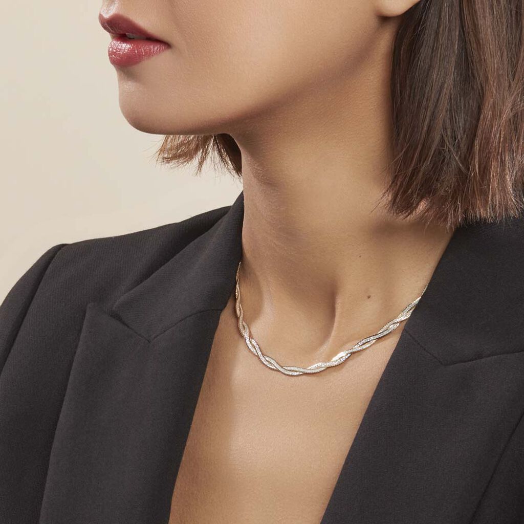 Collier Anaiz Argent Bicolore - Chaines Femme | Histoire d’Or
