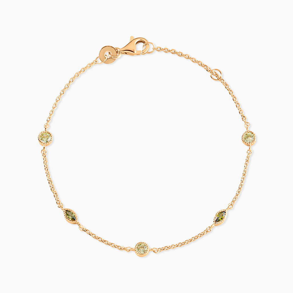 Bracelet Angelica Plaque Or Jaune Oxyde De Zirconium - Bracelets cha&icirc;ne Femme | Histoire d&rsquo;Or